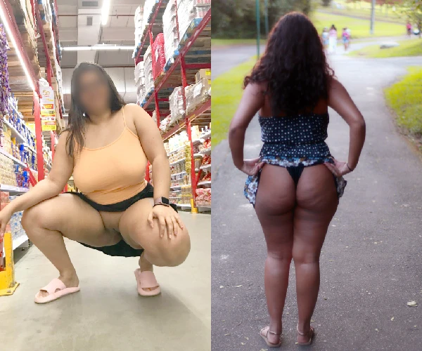 Esposa Exibicionista gostosa do casalquertudosp mostrando a buceta, seios e bunda em público.