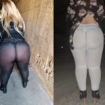 Fotos da hotwife exibicionista gostosa de legging transparente.